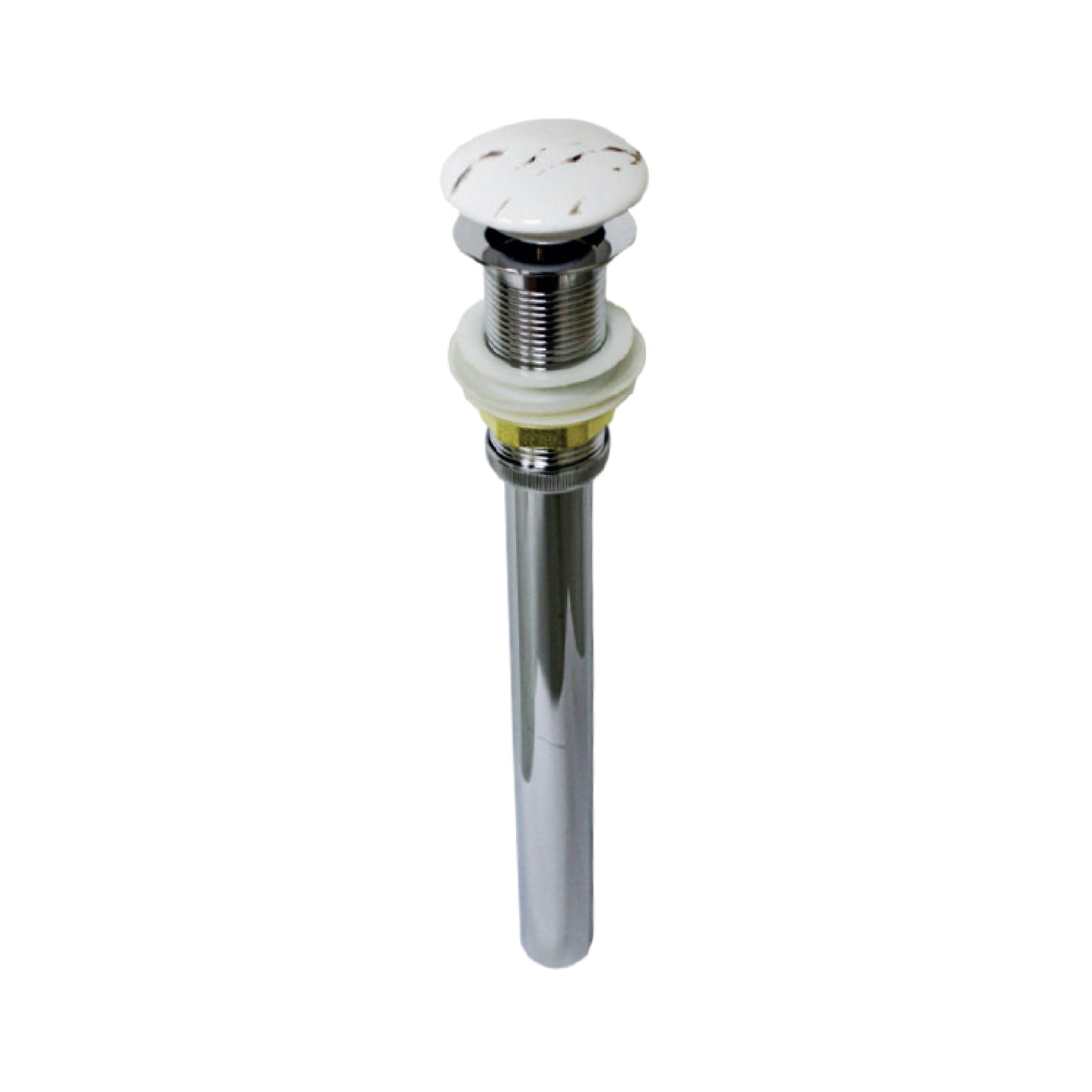 Desagüe Push Cerámico S/Rebose P/Bowl (463-7) Marmoleado Blanco C/Celeste Cola (23 CM) - Fratelli