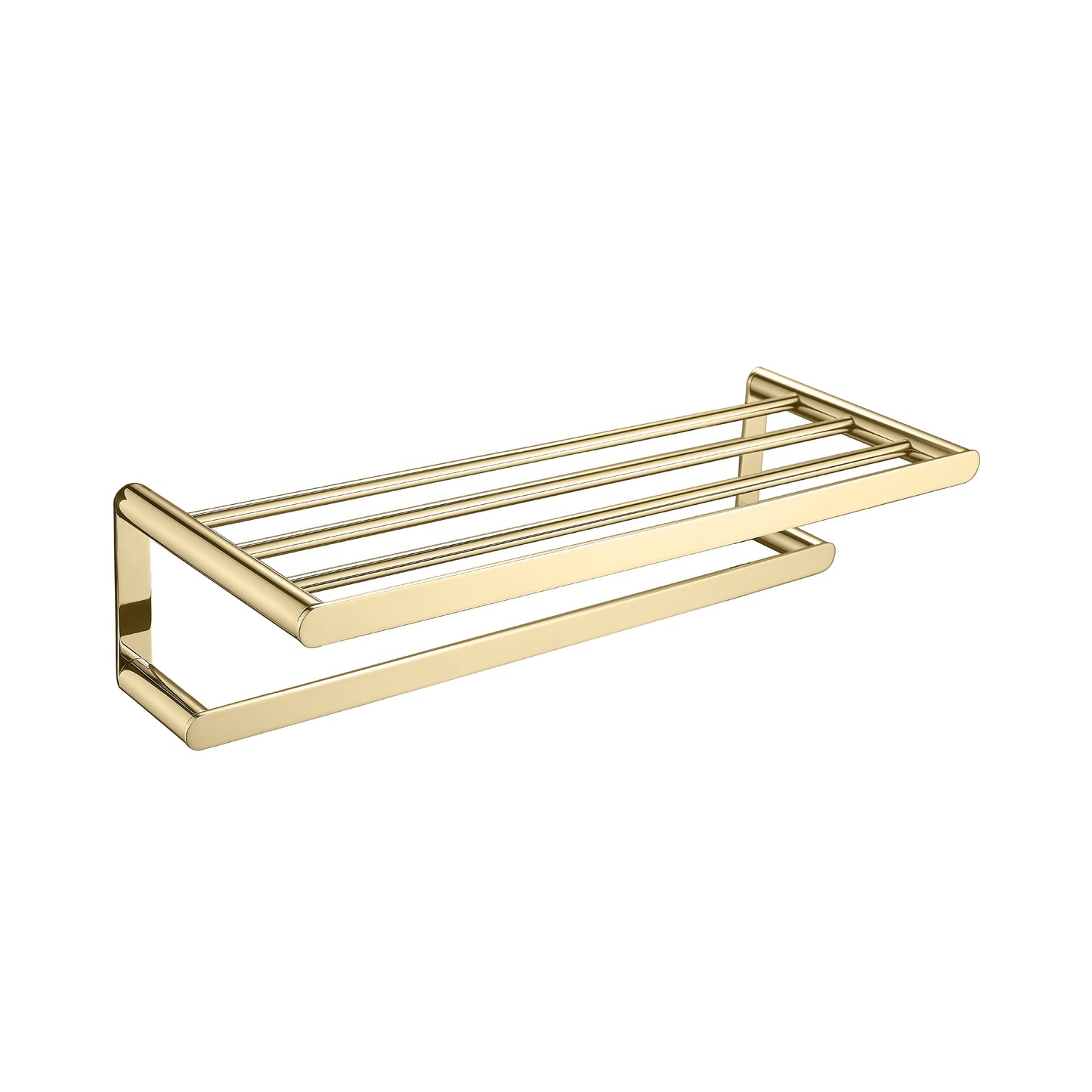 Toallero Barra Doble  F9200-6 Base Redonda Minimalista Ss 304 Gold - Fratelli