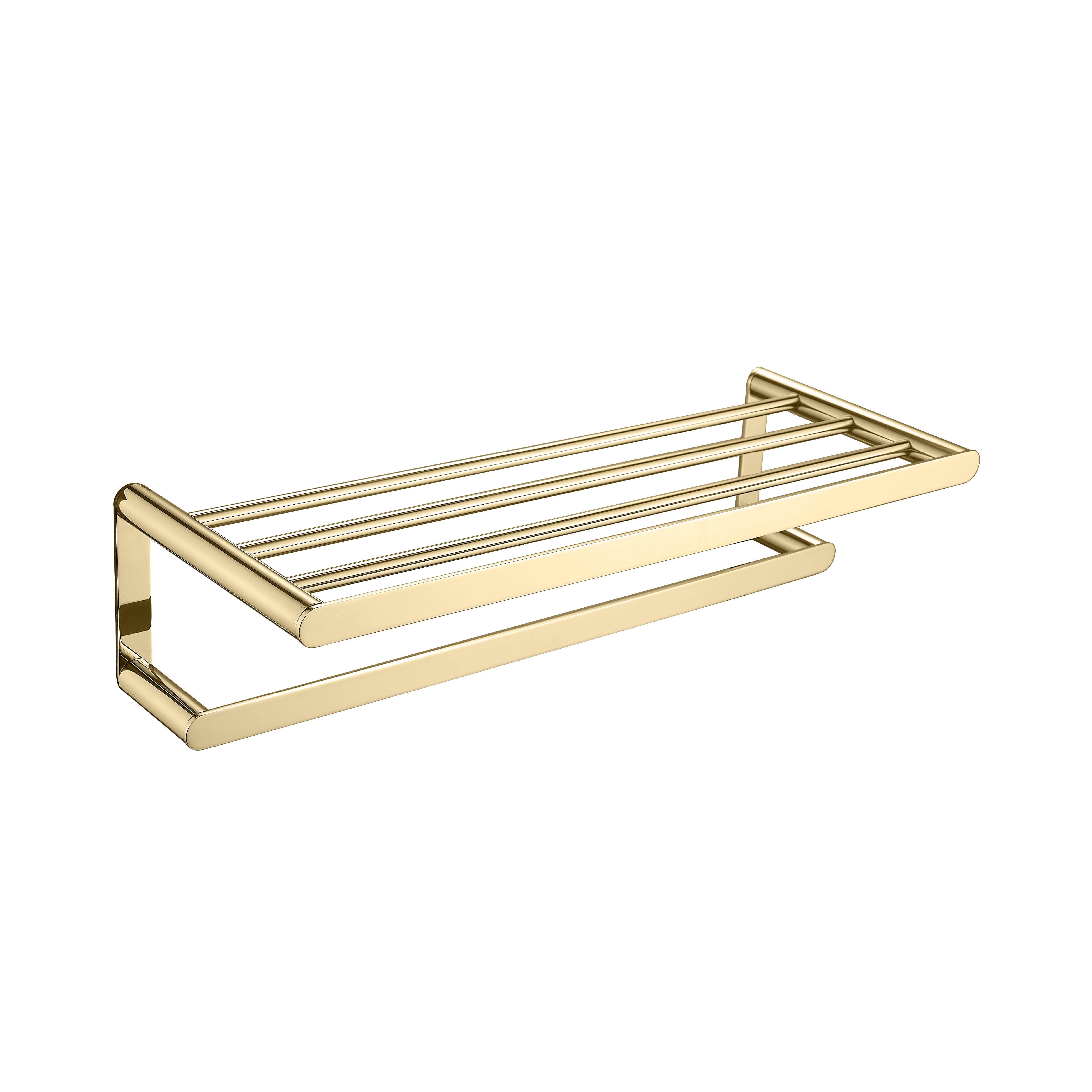 Toallero Barra Doble  F9200-6 Base Redonda Minimalista Ss 304 Gold - Fratelli
