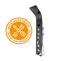 Panel De Ducha Inox Led Bright Black Sk-8006 - Fratelli