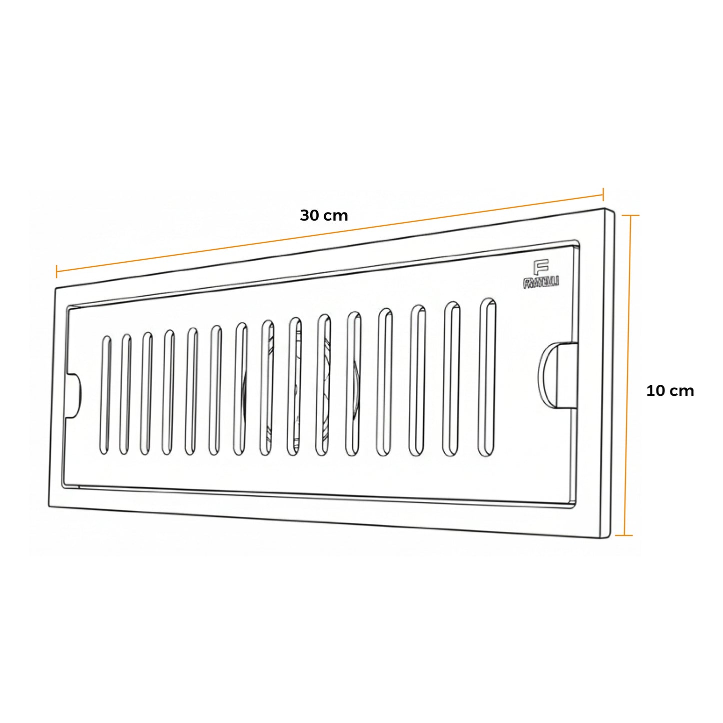 SUMIDERO LARGO 12" P/DUCHA BLACK-304 SUS - FRATELLI
