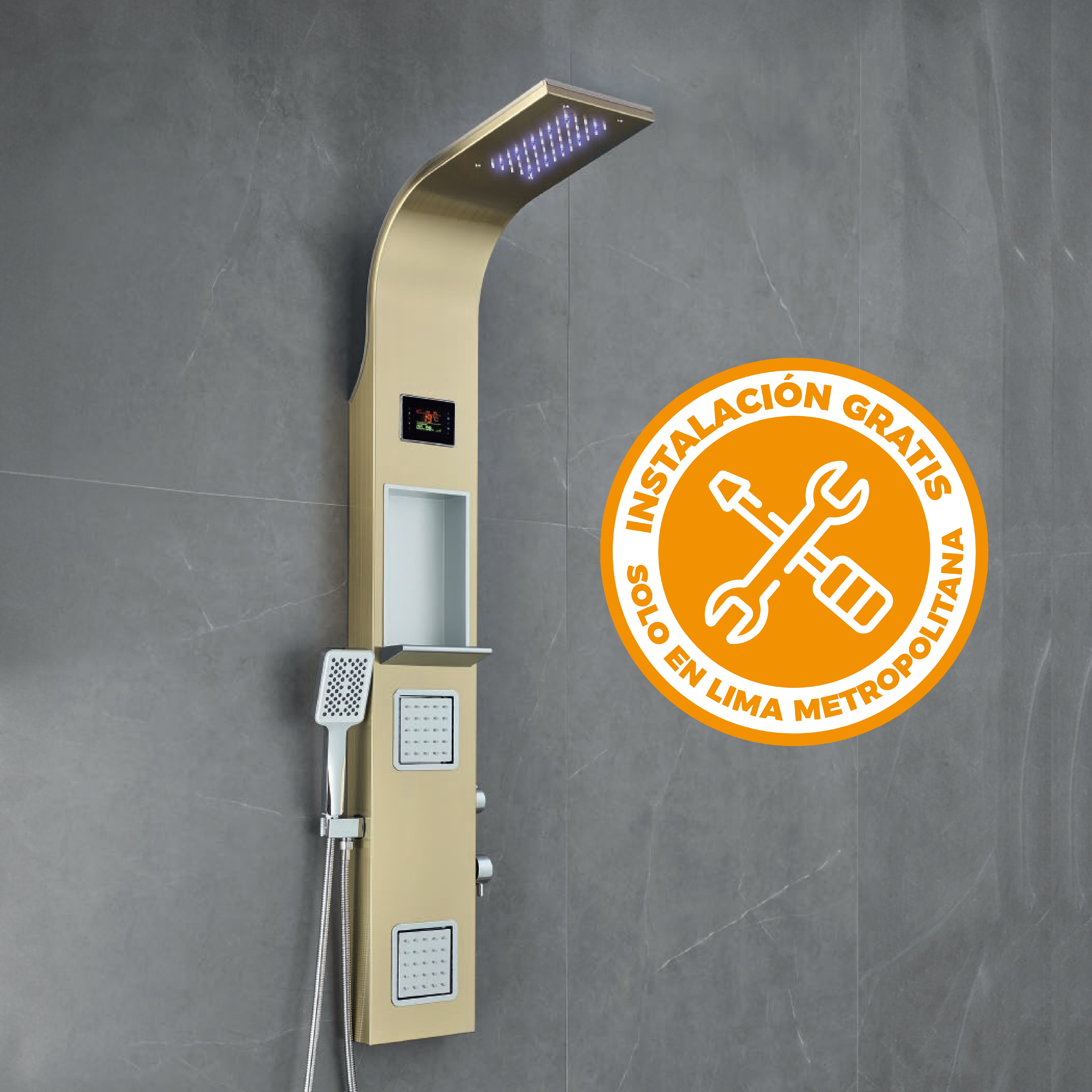 COLUMNA DE DUCHA DTN SATIN GOLD - FRATELLI SIGNATURE