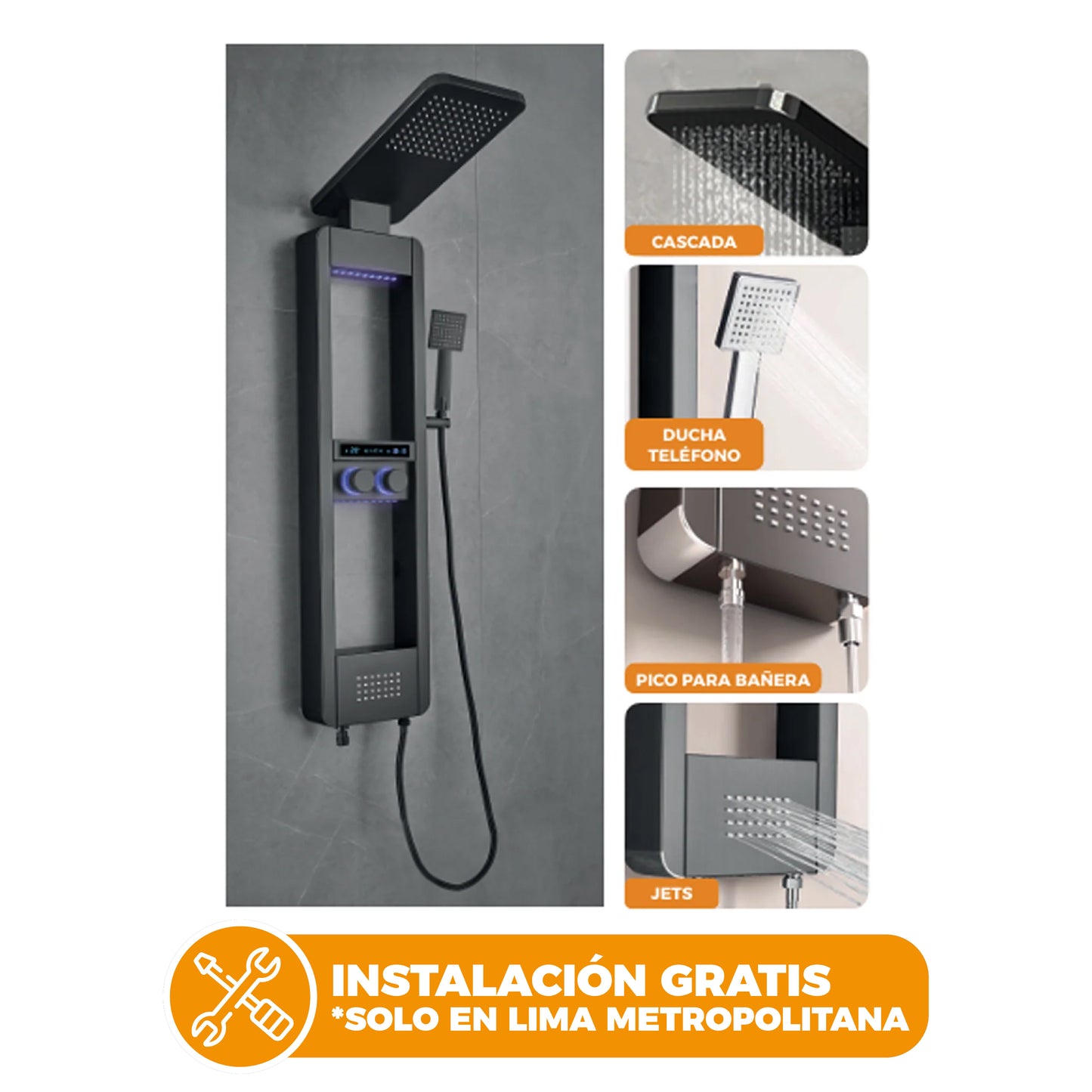 COLUMNA DE DUCHA NILO BLACK - FRATELLI SIGNATURE