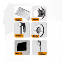 PANEL DE DUCHA ACERO INOX. 304 C/LED Y DUCHA BIDET CROMADO 6668C - FRATELLI PREMIUM