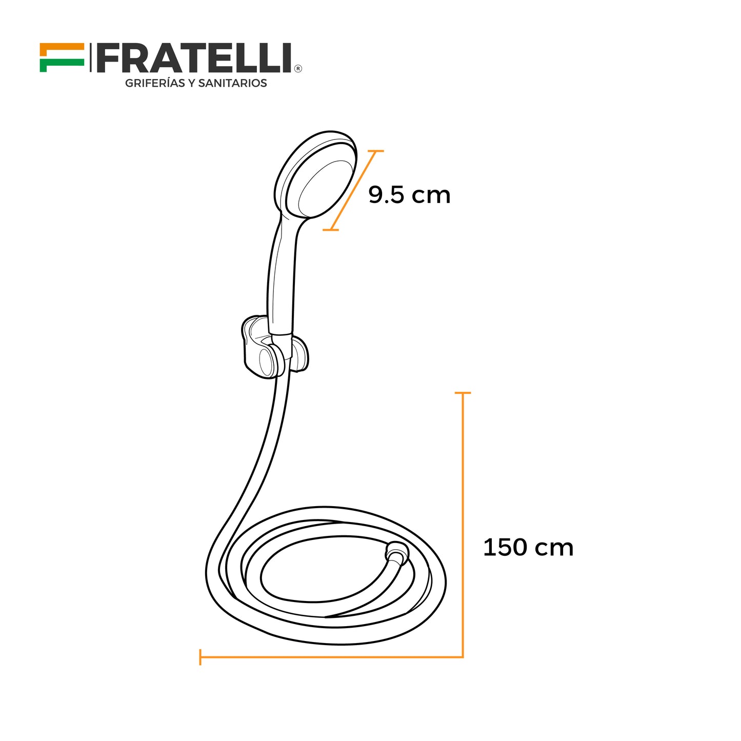 Ducha Teléfono Led C/Manguera Barcelona TH-1814  Fratelli
