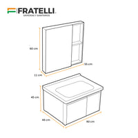 Mueble De Baño + Espejo De Aluminio Sh602-60 - Fratelli