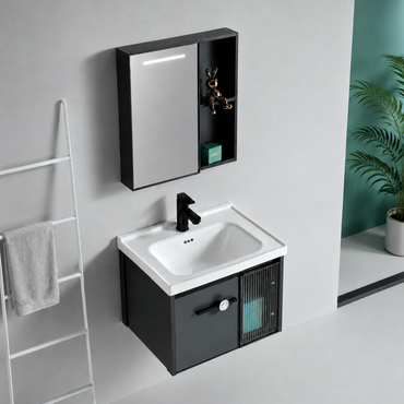 MUEBLE DE BAÑO DE ALUMINIO + ESPEJO CON SENSOR LED - KF802Z-60 GRIS - FRATELLI