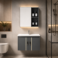 MUEBLE DE BAÑO DE PVC + ESPEJO - PV1008 GRIS - FRATELLI
