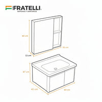 MUEBLE DE BAÑO DE PVC + ESPEJO - PV1001 BLANCO MARMOLEADO - FRATELLI