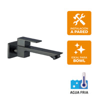 Llave P/ Bowl a la Pared Toronto-1P Gun Grey - Fratelli