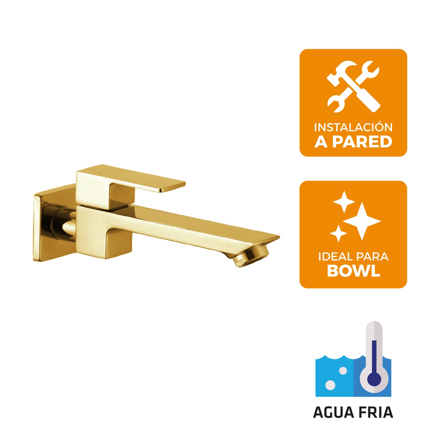 Llave P/ Bowl a la Pared Toronto-1P Gold - Fratelli