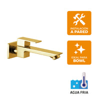 Llave P/ Bowl a la Pared Toronto-1P Gold - Fratelli