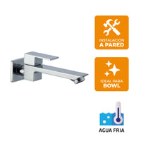 Llave P/ Bowl a la Pared Toronto-1P Cromado - Fratelli