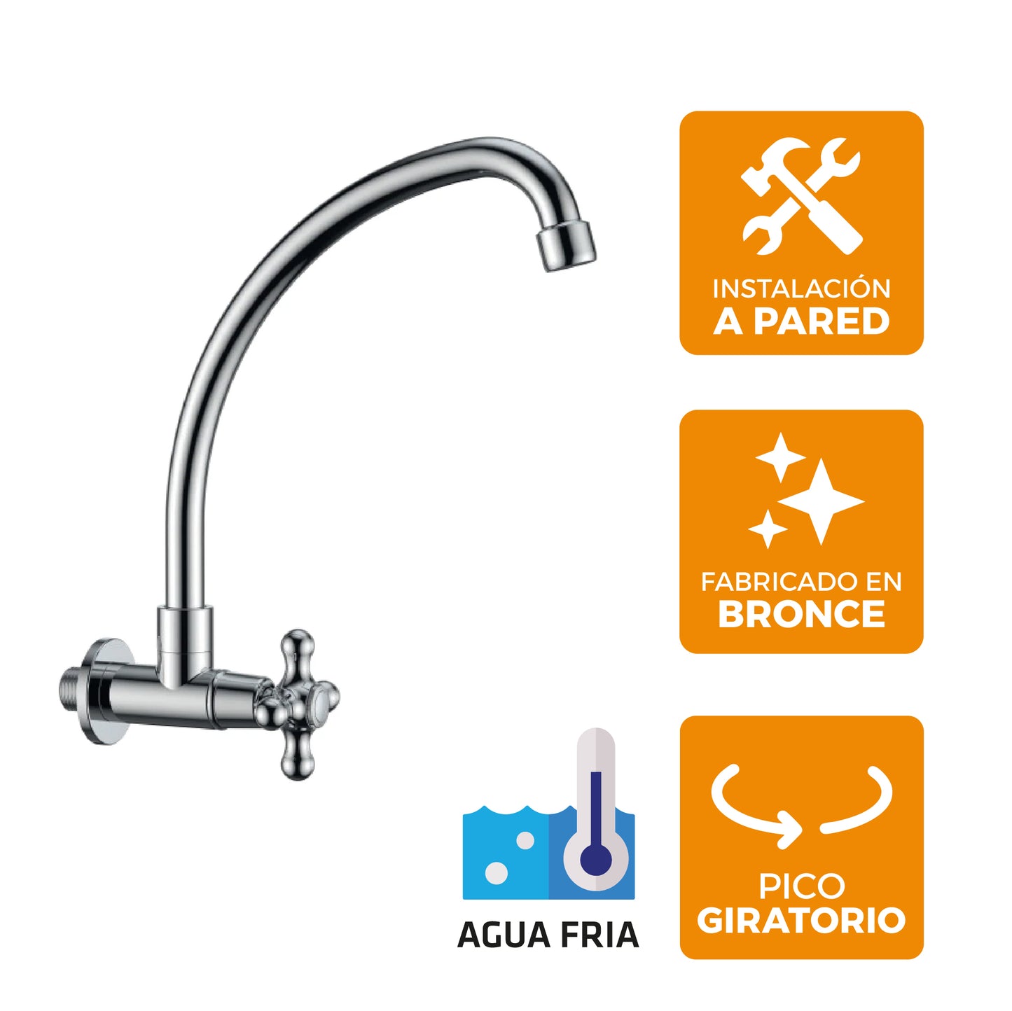 Llave P/Cocina Pared-3061 Cruz New Style - Fratelli