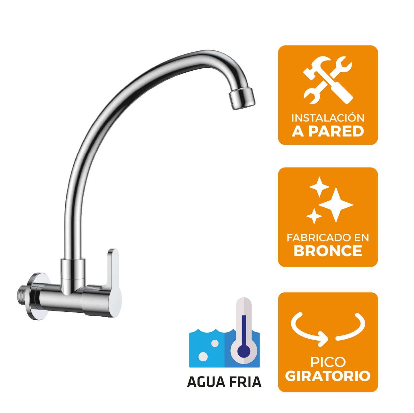 Llave P/Cocina Pared-3062 Aleta 1 New Style -Fratelli