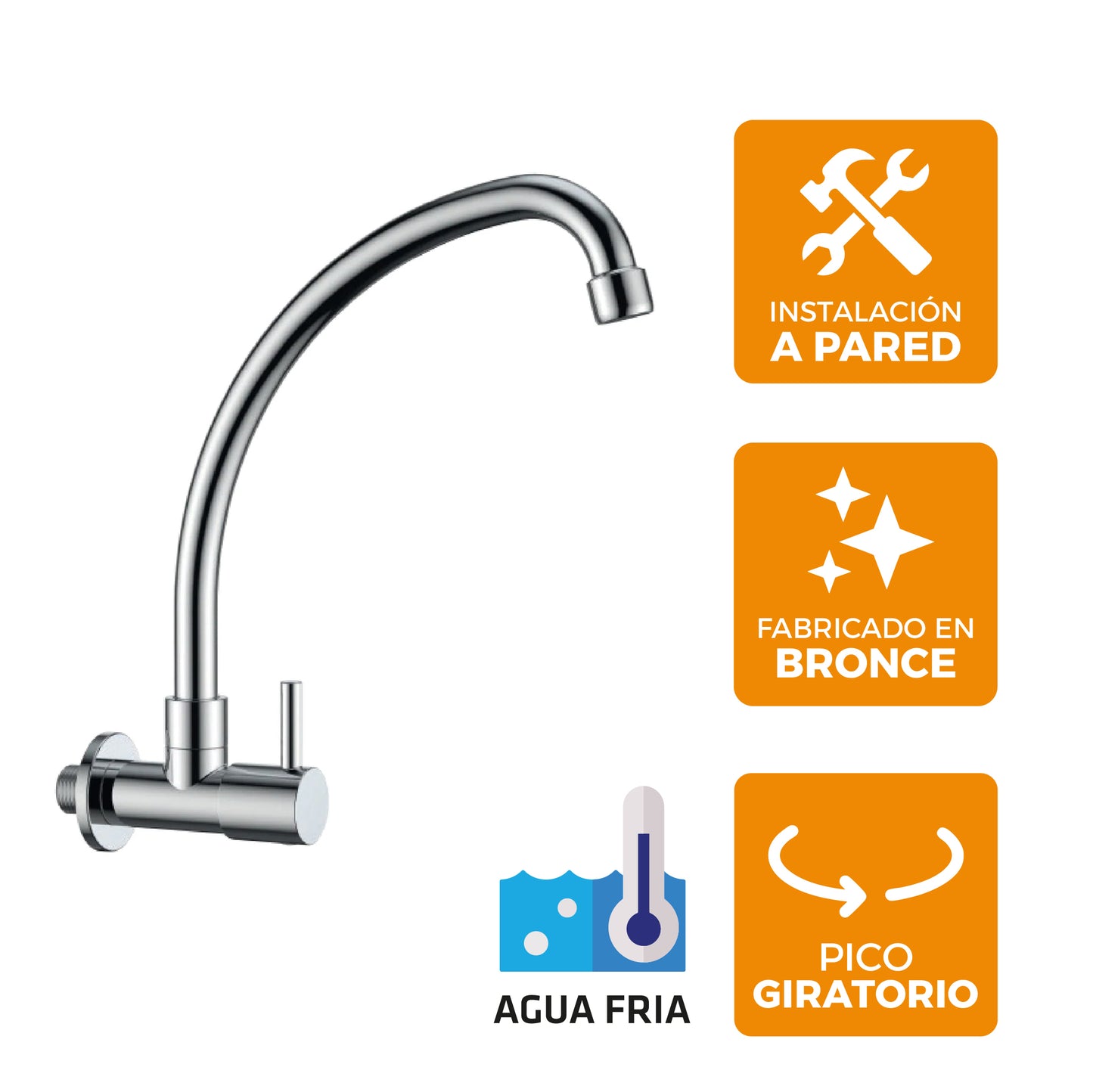 Llave P/Cocina Pared-3063 Aleta 2 New Style - Fratelli