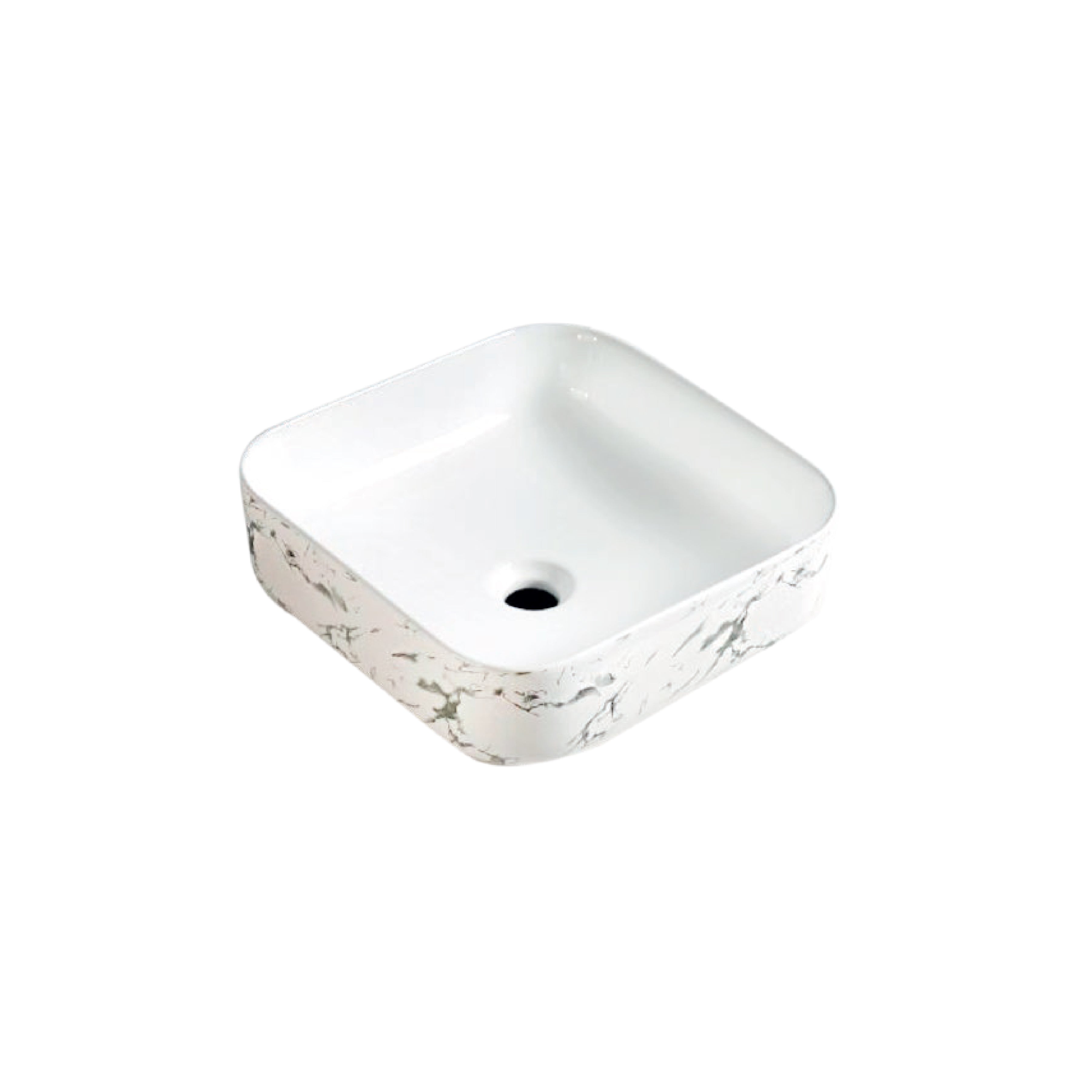 Bowl Loza (150) Mod. Cuadrado Blanco C/Negro 39X39X14-Fratelli
