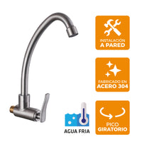 Llave P/Cocina PRS Pico Alto P-08 (Satinado)