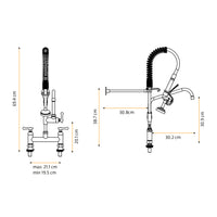 Mezcladora Industrial P/Cocina Cuisine con Rociador de 25 Pul. de altura al mueble Bronce - Fratelli Premium