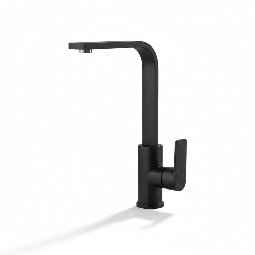 MEZCLADORA MONOCOMANDO P/COCINA CUERPO MINIMALISTA HLX BLACK- FRATELLI