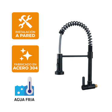 Llave P/Cocina a la Pared GBRA-6 SS 304 -Black-Fratelli