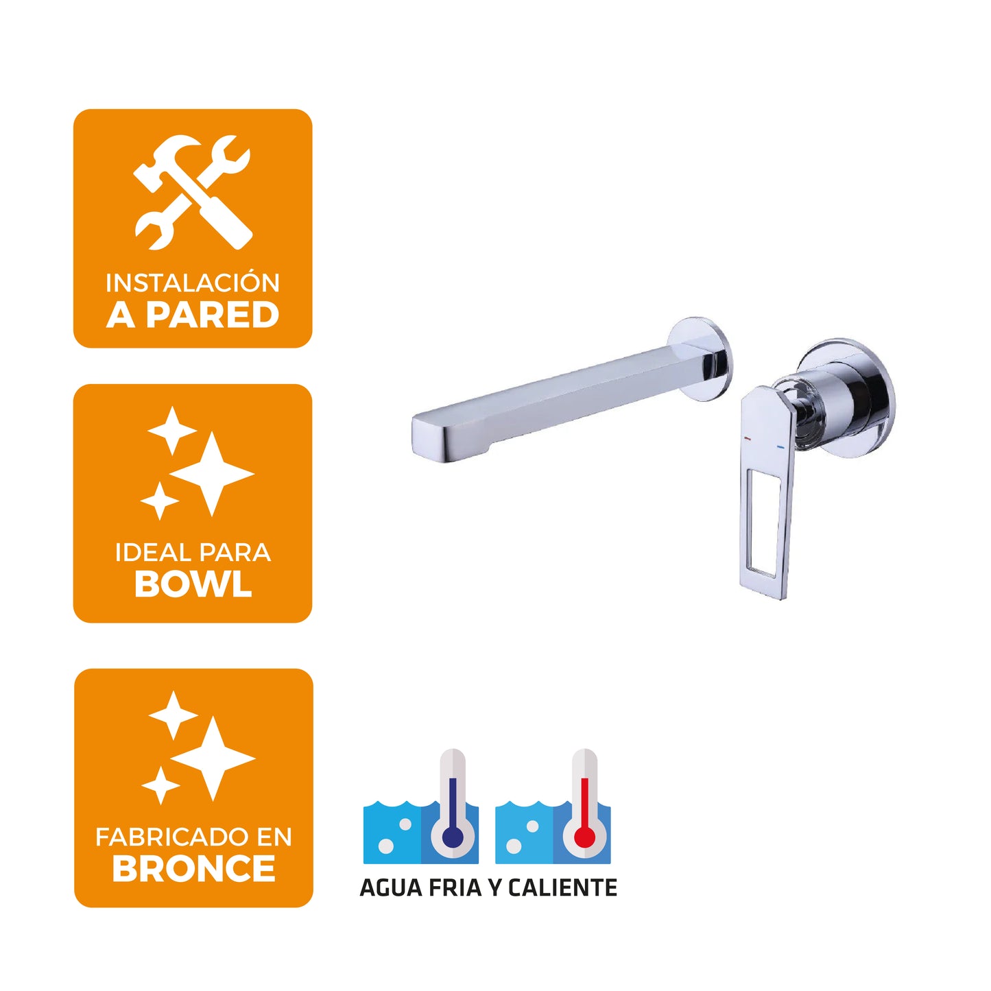 Mezcladora Monoc.P/Bowl Pared Sexy Soul Bronce Cromado - Fratelli Premium