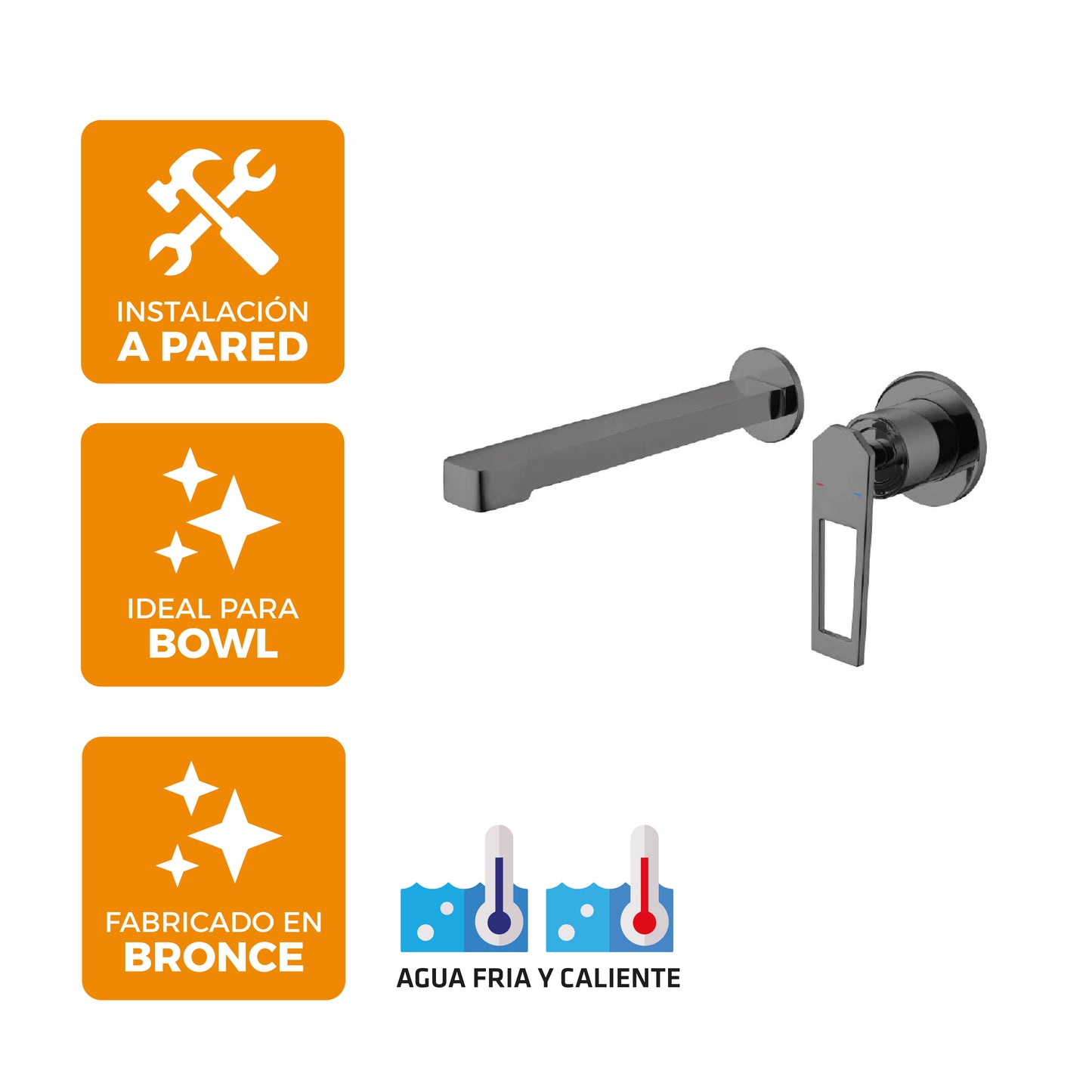 Mezcladora Monoc.P/Bowl Pared Sexy Soul Bronce Gun Grey - Fratelli Premium