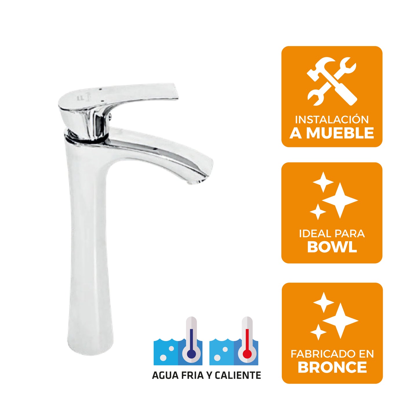 Mezcladora Monocomando P/Bowl Pico Ovalado FDA F-1