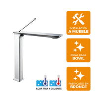 Mezcladora Monoc.P/Bowl (Alto) Bossini-1 Bronce Cromado - Fratelli Premium