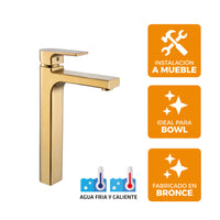 Mezcladora Monoc.P/Bowl (Alto) Torino-1  Bronce Gold - Fratelli Premium