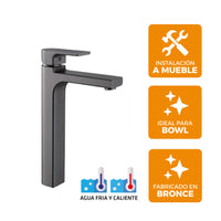 Mezcladora Monoc.P/Bowl (Alto) Torino-1  Bronce Gun Grey - Fratelli Premium