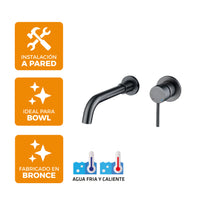 Mezcladora Monoc.P/Bowl Pared Cataleya Bronce Gun Grey - Fratelli Premium