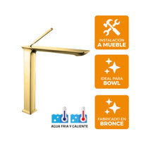 Mezcladora Monoc.P/Bowl (Alto) Bossini-1 Bronce Gold - Fratelli Premium