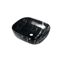 BOWL LOZA (A0056) MOD.CUADRADO MARMOLEADO NEGRO 50X40X14.5 FRATELLI