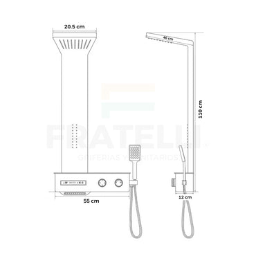 COLUMNA DE DUCHA AMAZONAS BLANCO Y NEGRO - FRATELLI SIGNATURE