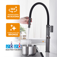 Mezcladora Monoc. P/Cocina Al Mueble Bali-1  Bronce Gun Grey - Fratelli Premium