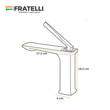 Mezcladora Monoc.P/Lavatorio (Bajo) Bss-1 Bronce Cromado - Fratelli Premium