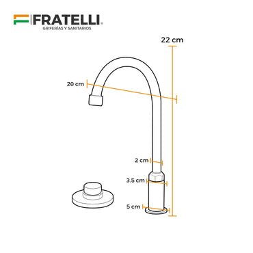 Llave P/Cocina-Mueble C/Temporizado En Piso-Fratelli