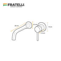 Mezcladora Monoc.P/Bowl Pared Cataleya Bronce Cromado - Fratelli Premium