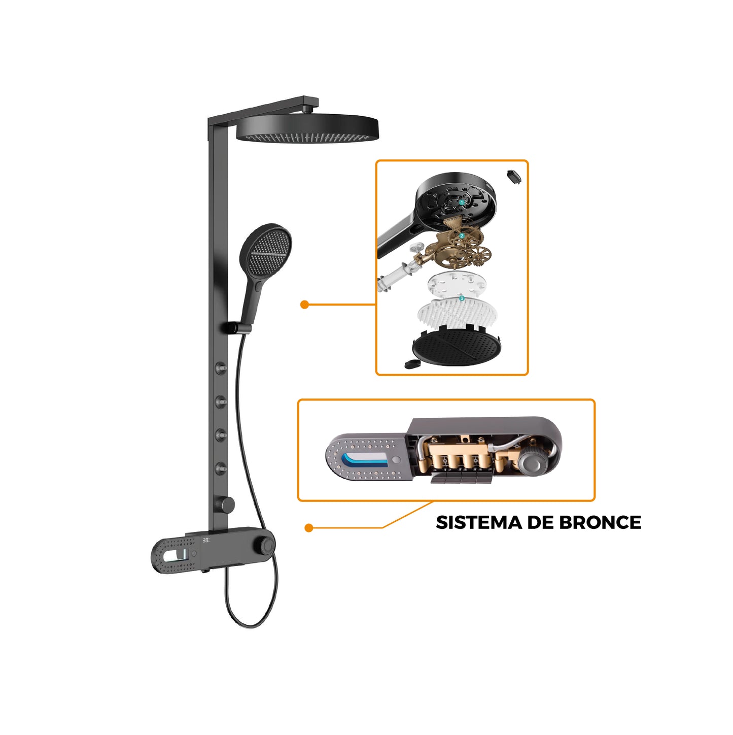 COLUMNA DE DUCHA INTELIGENTE HIDRA - FRATELLI SIGNATURE