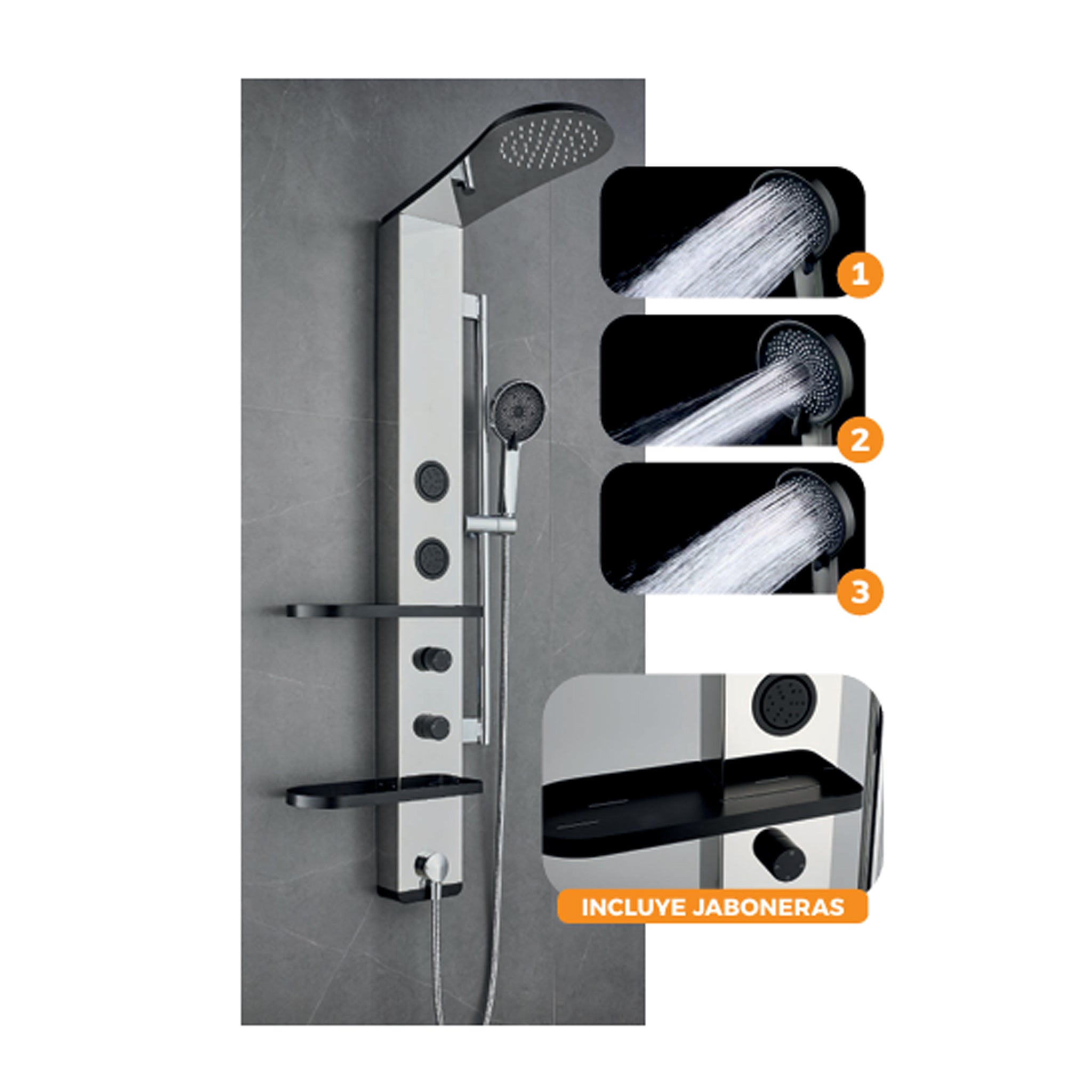 COLUMNA DE DUCHA DANUBIO CROMADA - FRATELLI SIGNATURE