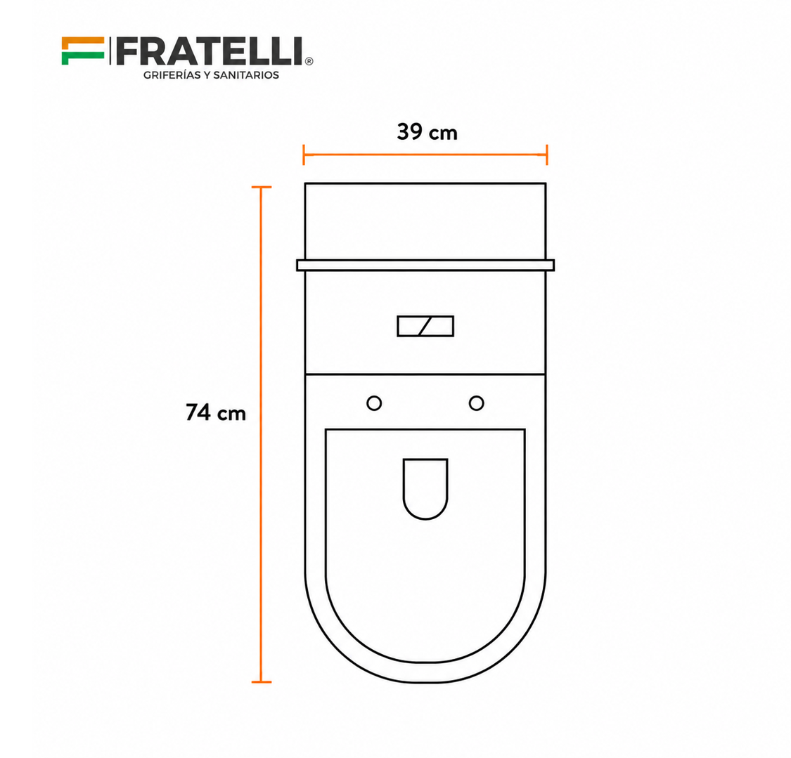 INODORO ONE PIECE + TAPA ASIENTO Y ACCES. MINIMALISTA BONE 2395 (755X390X680) FRATELLI PREMIUM