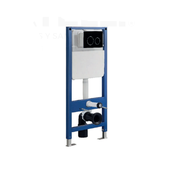 Inodoro Flotante Redondo Blanco + Tapa De Asiento + Tanque De Agua & Boton De Descarga  (480X360X370) - Fratelli Premium