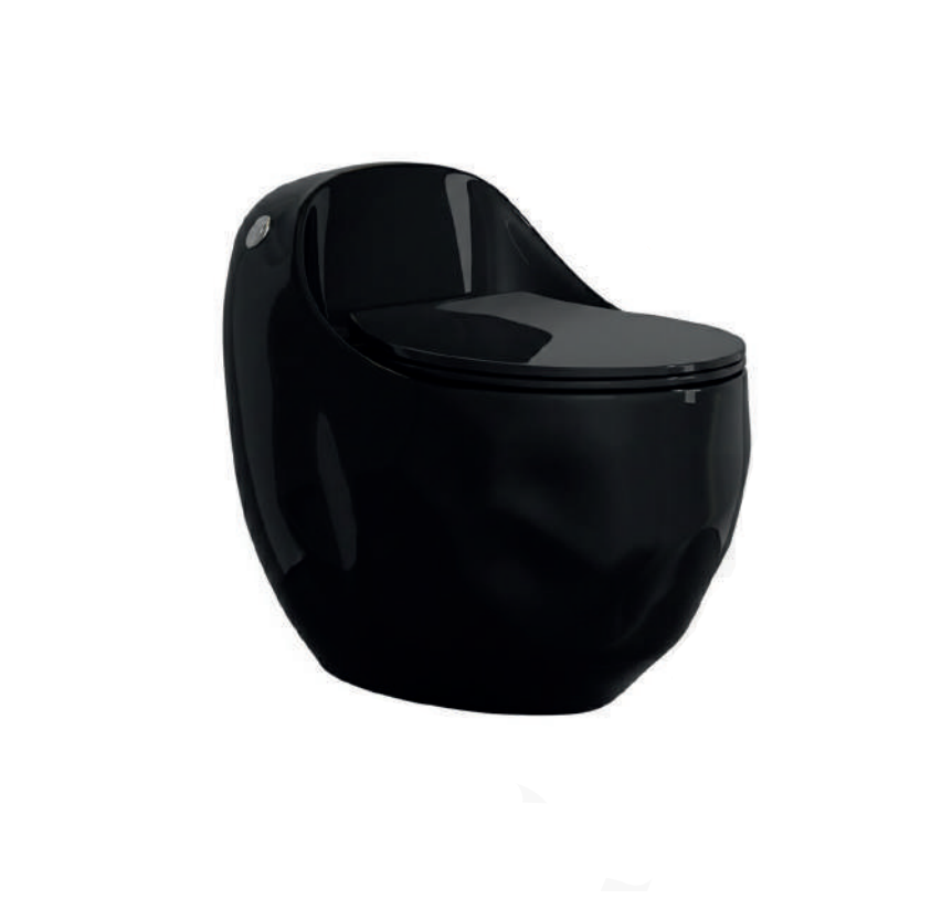 INODORO ONE PIECE ROCOSO GAIA + TAPA ASIENTO Y ACCES. NEGRO (670X470X625) - FRATELLI PREMIUM