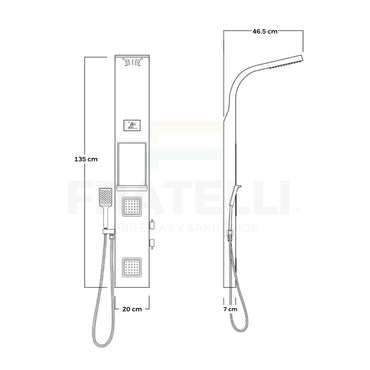 COLUMNA DE DUCHA DETIAN SATIN GOLD - FRATELLI SIGNATURE