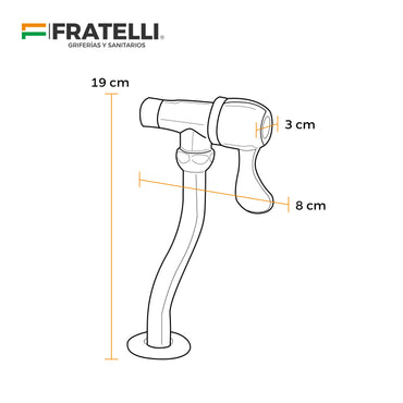 Llave P/Urinario Eggo Palanca Eg-1-80015 C/Vastago De Bronce - Fratelli