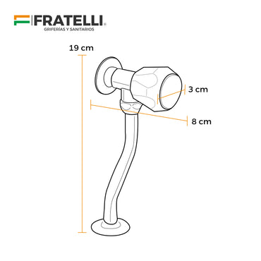 Llave P/Urinario Eggo Triangulo Eg-2-80014 C/Vastago De Bronce Fratelli