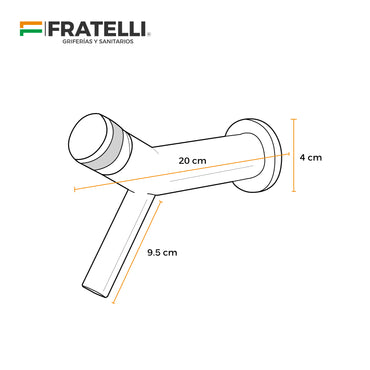 Mezcladora Monoc. A La Pared P/Bowl Fantini-1 Bronce Cromado & Gold - Fratelli Premium