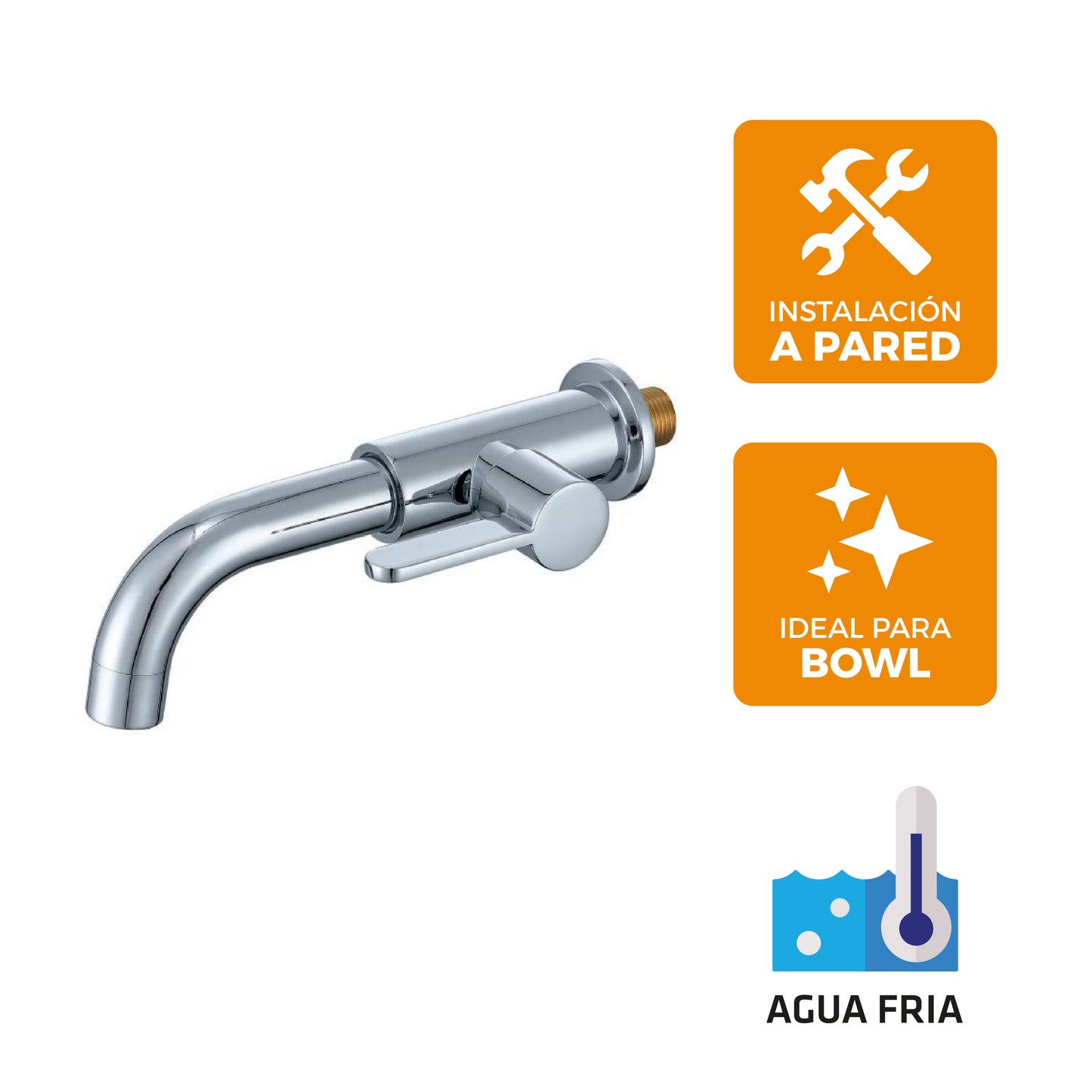 Llave P/ Bowl a la Pared Toronto 2P - Cromado - Fratelli