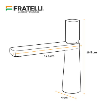 Mezcladora Monoc.P/Lavatorio Al Mueble (Bajo) Gessi-1 Bronce Black - Fratelli Premium